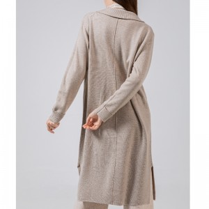Μοντέρνο Casual Knit Long Cardigan με πτερύγια από μαλλί 69035#