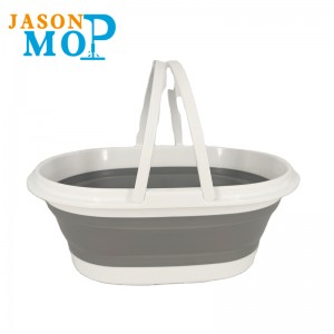 Jason Foldable Silica Gel Bucket με λαβή Πλύσιμο αυτοκινήτου Πλύσιμο ψαρέματος πτυσσόμενη δεξαμενή νερού και χώρος εξοικονόμησης κουβά