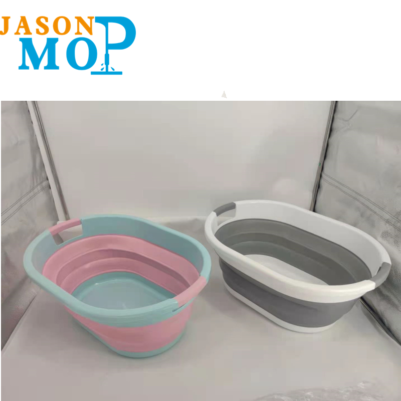 Jason Foldable Silica Gel Bucket με λαβή Πλύσιμο αυτοκινήτου Πλύσιμο ψαρέματος πτυσσόμενη δεξαμενή νερού και χώρος εξοικονόμησης κουβά