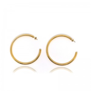 Ανοξείδωτο χάλυβα επιχρυσωμένα σκουλαρίκια στεφάνης μόδας