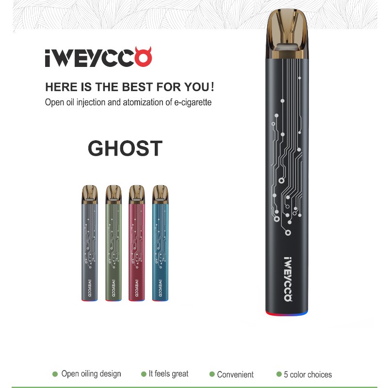 Iweycco ghost vape 650mah 12w pod kit ηλεκτρονικό τσιγάρο 2ml φυσίγγιο εξατμιστή για εσάς