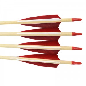 Elong Outdoor 110260-01 28inch Ξύλινο βέλος με γυρίσματα και κυνήγι φτερό φτερό και κυνήγι