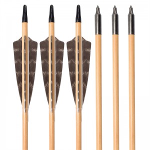 Elong υπαίθριος 117027-01 od9mm 30inch ξύλινο βέλος με φτερό τοξοβολία παραδοσιακή γυρίσματα τόξου