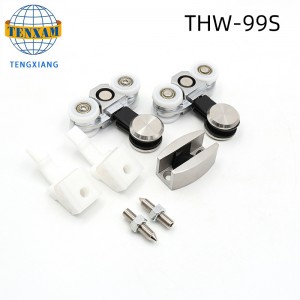 Προϊόντα θερμής πώλησης κρέμονται τροχοί από ανοξείδωτο χάλυβα γυαλί ολίσθησης πόρτα