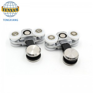 Προϊόντα θερμής πώλησης κρέμονται τροχοί από ανοξείδωτο χάλυβα γυαλί ολίσθησης πόρτα