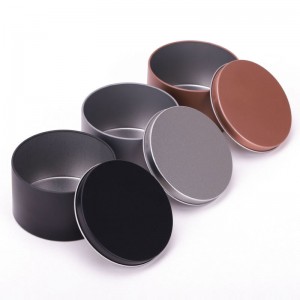 8oz μαύρο λεπτό πλάκα κερί βάζο αρωματοθεραπεία μεταλλική συσκευασία κερί 45 * 50mm