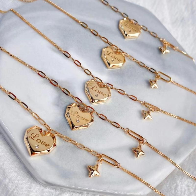Tuochen κοσμήματα κατασκευαστής μόδας σχεδιασμός 18k/14k/10/9k/ασημί 925 χρυσό βραχιόλι στυλ καρδιάς για τις γυναίκες