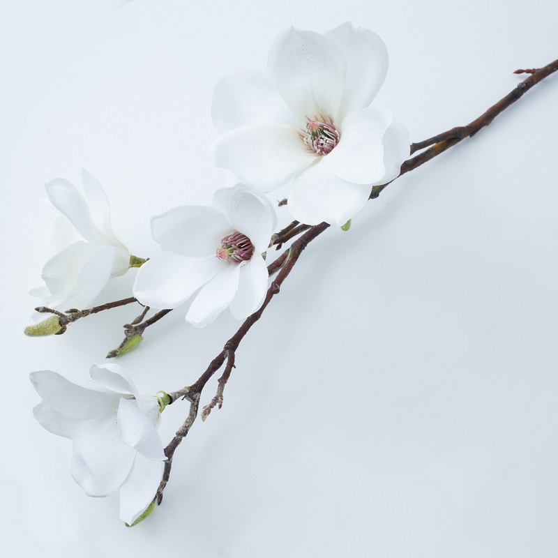 Εργοστάσιο άμεση προσφορά ενιαία μακρά υποκατάστημα Magnolia λουλούδι τεχνητό λουλούδι για πώληση