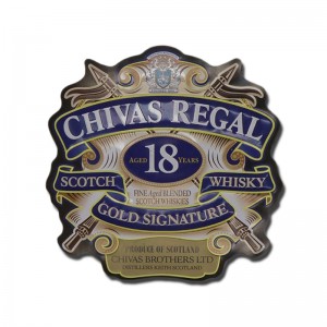 Προσαρμοσμένο πολυτελές αυτοκόλλητο αυτοκόλλητο χρυσό αυτοκόλλητο αυτοκόλλητο ανάγλυφο προσωπικό αλουμινένιο μεταλλικό κρασί...