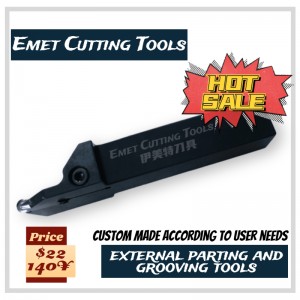 Εργαλεία κοπής EMET, εξωτερικά εργαλεία στροφής, εξωτερικά εργαλεία και εργαλεία αυλακώσεων, ειδικά για μηχανική κατεργασία τροχώ...