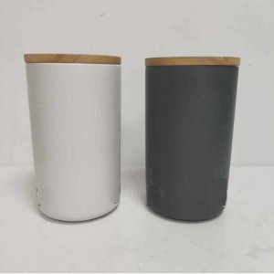 Χονδρικό ψηλό γύρο με ξύλινο καπάκι κεραμικά Stone αποθήκευσης δοχείο δοχείο