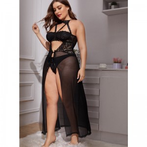 Μαύρη μακρά φούστα σέξι πιτζάμες