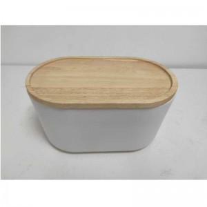 Χονδρικό εμπόριο μακρύς με ξύλινο καπάκι κεραμικά κεραμικά αποθήκευση ψωμιού