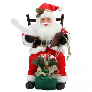 45cm Santa Claus κάθεται στην καρέκλα γράψιμο και ανάγνωση βιβλίο διακόσμηση ειδώλιο συλλογή ύφασμα διακοπών φεστιβάλ έθιμο αντικείμενο