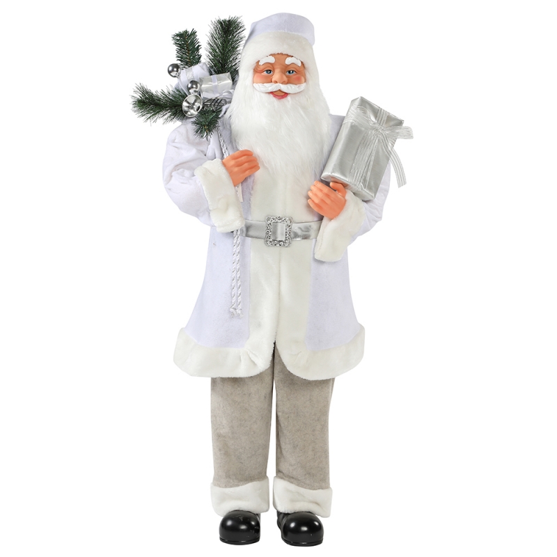 30 ~ 110cm Χριστούγεννα λευκό στέκεται Άγιος Βασίλης δώρο τσάντα διακοσμητικά διακοσμητικά διακόσμηση φεστιβάλ διακοπών ειδώλιο συλλογή παραδοσιακά Χριστούγεννα