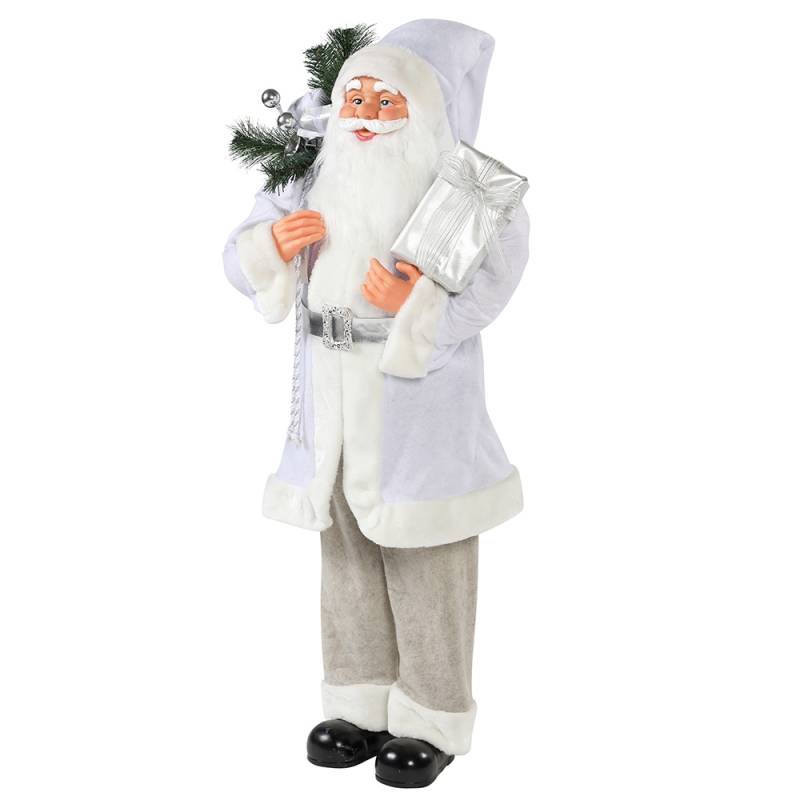 30 ~ 110cm Χριστούγεννα λευκό στέκεται Άγιος Βασίλης δώρο τσάντα διακοσμητικά διακοσμητικά διακόσμηση φεστιβάλ διακοπών ειδώλιο συλλογή παραδοσιακά Χριστούγεννα