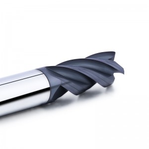 Tungsten Carbide CNC Εργαλεία 4 Flat Flute φρεζαρίσματος κοπής 45 βαθμούς άκρου για ανθρακούχο χάλυβα