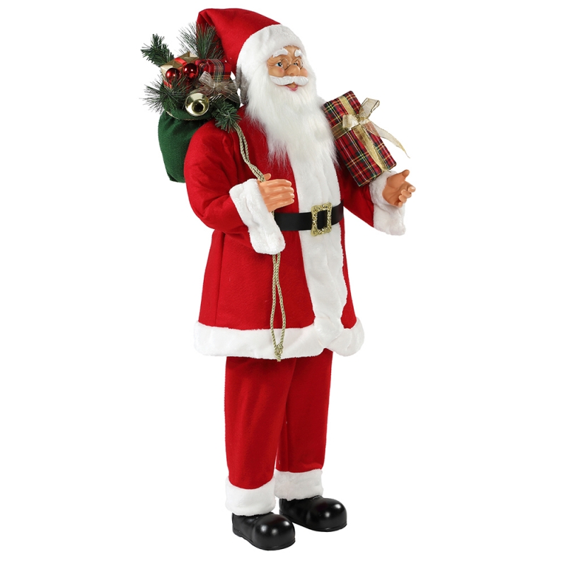 30 ~ 110cm Χριστούγεννα στέκεται Άγιος Βασίλης με δώρο τσάντα διακοσμητικό διακοσμητικό παραδοσιακό ειδώλιο συλλογή Χριστουγέννων
