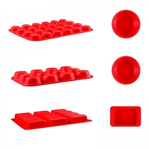 Στρογγυλό ορθογώνιο σιλικόνης muffin καλούπια, προμήθειες ψησίματος