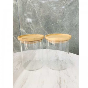 Καλύτερη ποιότητα καθαρό γυαλί αποθήκευσης κουζίνας δοχείο δοχείο