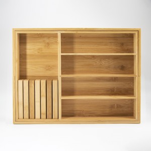 Φυσικό μπαμπού επεκτάσιμη αποθήκευση μαχαιριού μαχαίρι