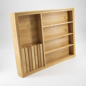 Φυσικό μπαμπού επεκτάσιμη αποθήκευση μαχαιριού μαχαίρι