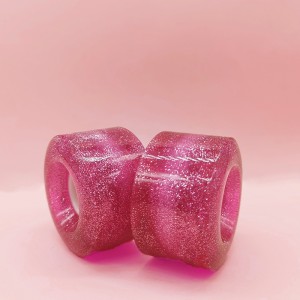 Προσαρμοσμένες quad skate τροχούς διαφανή PU σκόνη glitter με LED