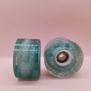 Προσαρμοσμένες quad skate τροχούς διαφανή PU σκόνη glitter με LED