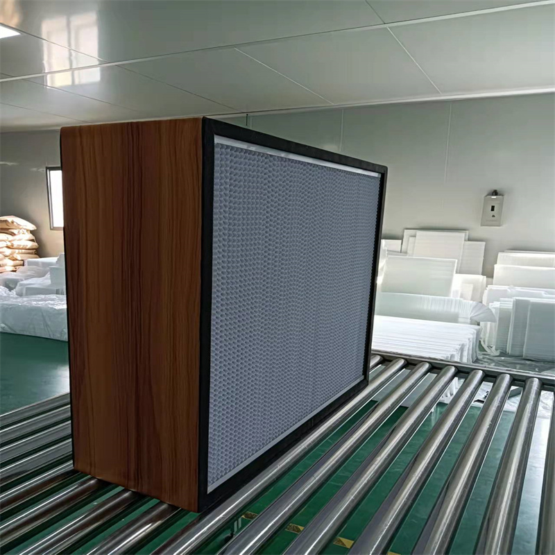Ξύλινο πλαίσιο Προσαρμοσμένο καθαρό δωμάτιο Βαθιά πτερύγιο HVAC HEPA Φίλτρο πάνελ με σταθερή ταχύτητα αέρα