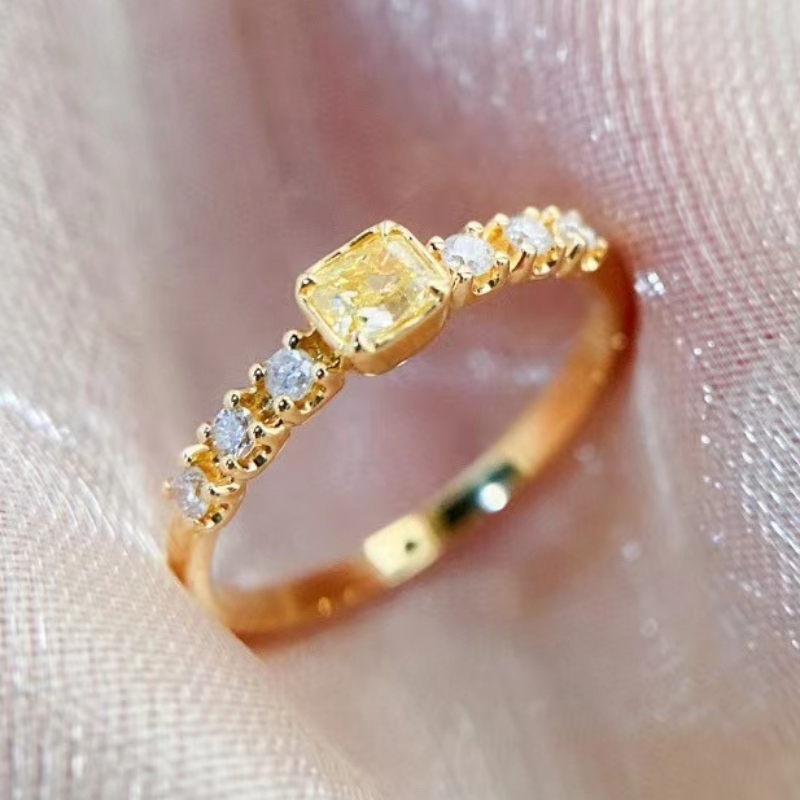 Μόδα κοσμήματα κατασκευαστής 18k/14k/10k/9k χρυσό ενιαίο κίτρινο κίτρινο διαμάντι πέτρινες γυναίκες χρυσά δαχτυλίδια σχέδια