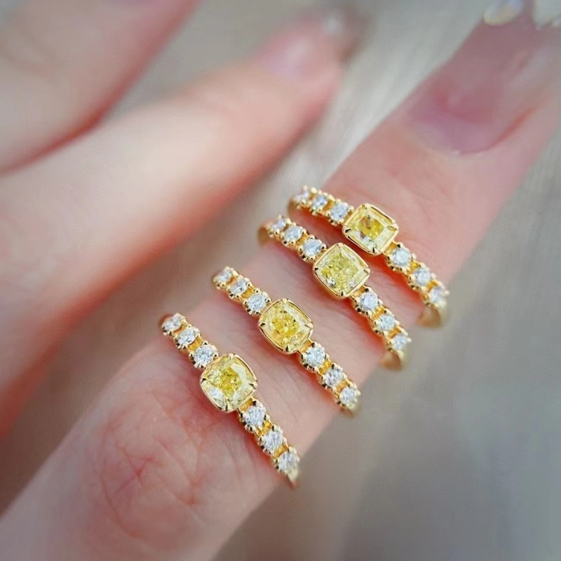 Μόδα κοσμήματα κατασκευαστής 18k/14k/10k/9k χρυσό ενιαίο κίτρινο κίτρινο διαμάντι πέτρινες γυναίκες χρυσά δαχτυλίδια σχέδια