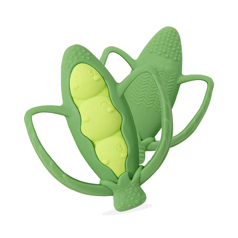 Soft Bea Pod σχήμα σιλικόνη αισθητήρια μωρό οδοντοφυΐα παιχνίδια