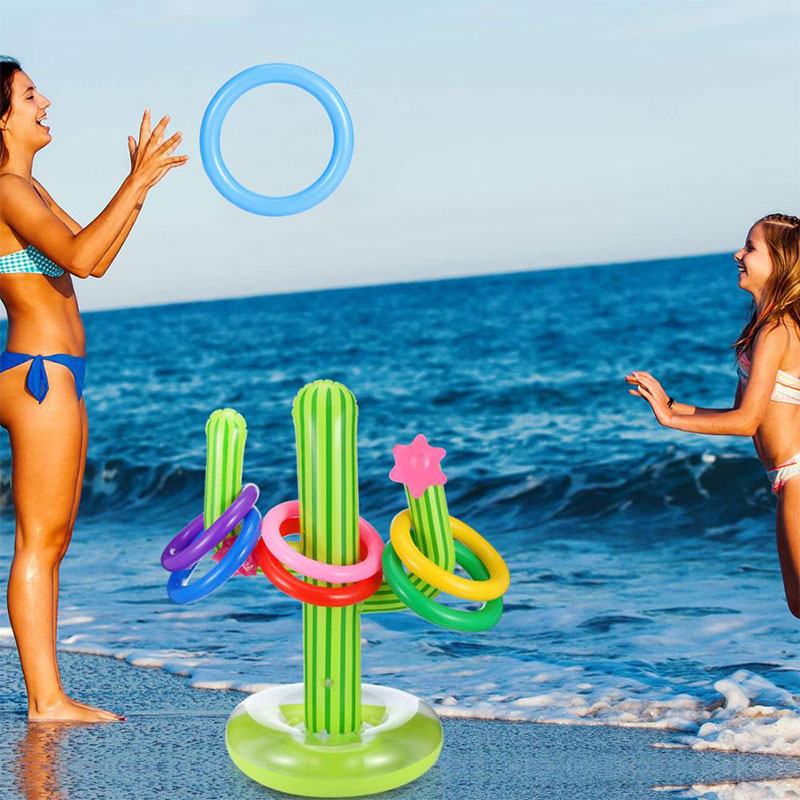 Φουσκωτό δακτύλιο cactus toss παιχνίδι πλωτό, cactus game float