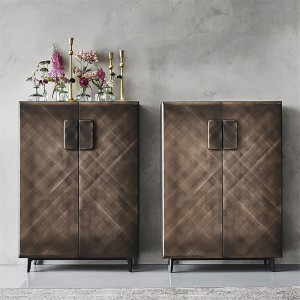 Ιταλική σύγχρονη πολυτελή ρετρό χρυσό μεταλλικό αποθηκευτικό χώρο από ανοξείδωτο χάλυβα