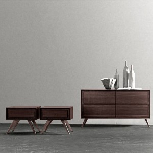 Υψηλής ποιότητας σκανδιναβικό στυλ αντίκες ξύλινο ντουλάπι καρυδιά Στερεό ξύλο κρεβάτι μπουφέ μπουφέ