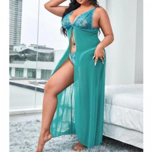 Flyaway Mesh Robe Sexy Nightwear Long Gown Nightgown Γυναίκα Νυχτερινό Φόρεμα
