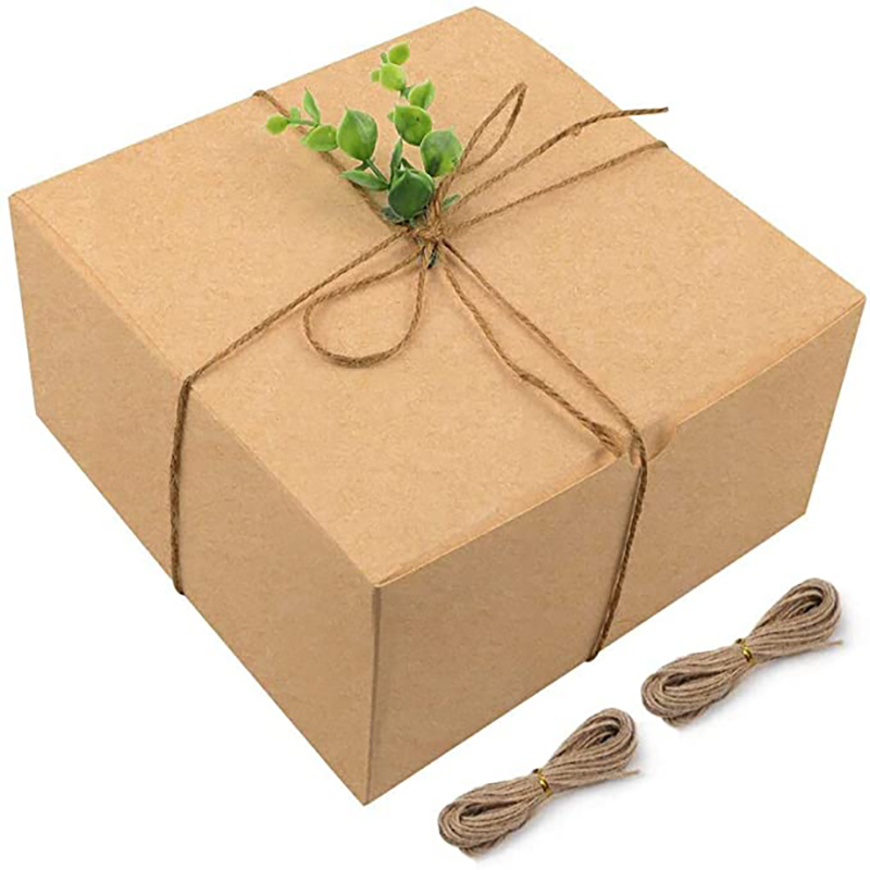 Moretoes Brown Gift Boxes Kraft Pack 8x8x4 ίντσες, κουτιά χαρτιού δώρου χαρτιού με καπάκια για δώρα Χριστουγέννων, κιβώτια προτάσεων παράνυμφων, κουτιά cupcake, κουτί δώρου χειροτεχνίας