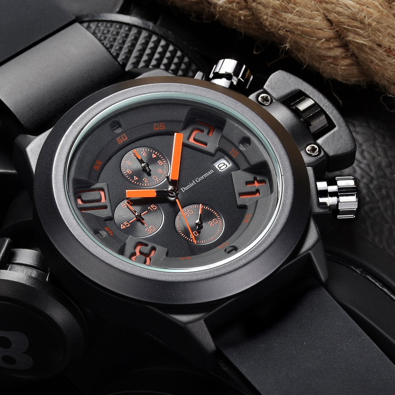 Daniel Gormantop Brand Luxury Sport Watch Άντρες Στρατιωτικά ρολόγια Blue Rubber Strap Αυτόματα αδιάβροχα ρολόγια RM2208