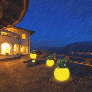LED Round Flower Pot Outdoor Garden Watproof Lawn Light Christmas Party Landscape Lam