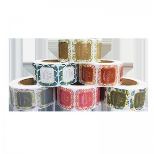 Χρώμα Bronzing Διαφανές αυτοκόλλητο Custom Hot Silver L0G0 Επικαλυμμένο χαρτί Roll Label αυτοκόλλητο