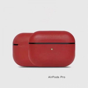 AirPods Pro Leather Case, γνήσιο ρετρό πετρελαϊκό κερί Crazy Horse δερμάτινη θήκη, πλήρως χειροποίητη, μπροστινή LED ορατή, (σκούρο καφέ)