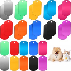 Σφραγισμένο κενό σκυλί ετικέτα κολιέ με αλυσίδα κολιέ αλουμινίου hip hop Στρατιωτικό στυλ σκυλί Όνομα σκύλου Αριθμός ετικέτας ID Metal ...