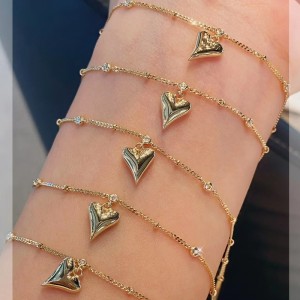 Βραχιόλι και Anklet 18k χρυσού καρδιάς