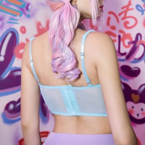 Δαντέλα επένδυση κορσέτ κορυφαίο δαντέλα ένθετο bustier με λεπτομέρεια τόξου