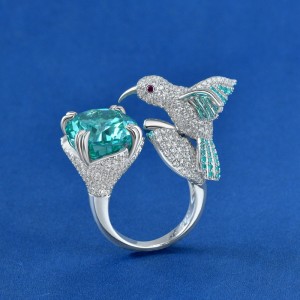 Νέος σχεδιασμός STERLING SILLE 925 με AAAAA Zircon Stone Bird δαχτυλίδι έτοιμο για αποστολή