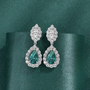 Συνθετικό Paraiba Ice Cut High Carbon Diamond Stud