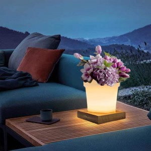 Rgb Χρώμα Αλλαγή LED Plant Pot Pot Table Lamp Control, Μοντέρνο απλό πλαστικό πλαστικό λουλούδι λουλουδιών λουλουδιών λυχνιών λυχνιών με βάση το σ...