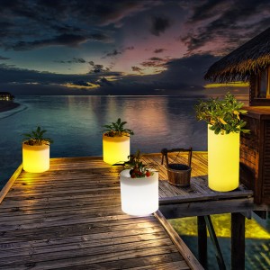 Υπαίθρια κήπος LED φωτισμένα γλάστρες λουλουδιών, RGB Χρώμα αλλαγή πλαστικό LED φωτισμένα δοχεία λουλουδιών για γάμο, πάρτι εκδηλώσε...