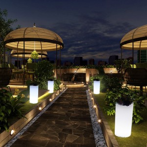 Υπαίθρια κήπος LED φωτισμένα γλάστρες λουλουδιών, RGB Χρώμα αλλαγή πλαστικό LED φωτισμένα δοχεία λουλουδιών για γάμο, πάρτι εκδηλώσε...