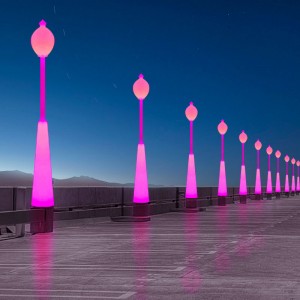 Υπαίθριος κήπος οδήγησε το φως του δρόμου με πόλο, 60W RGB χρώμα αλλαγή όμορφος αδιάβροχο φως δρόμου για κήπο, αίθριο, πάρκο, σχολείο, ...